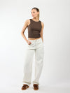 Zoey Barrel Jeans | Mid-waist | White | Stretch | Tall