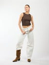 Zoey Barrel Jeans | Mid-waist | White | Stretch | Tall