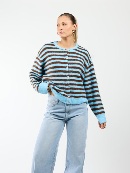 Vive Vest | Blauw Bruin gestreept | Tall