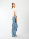 Indy | Mid Waist Wide Leg Jeans | Met krijtstreep | Stretch | Tall