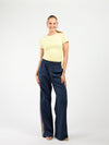 Izzy pants | Navy with yellow stripe | Tall
