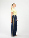 Izzy pants | Navy with yellow stripe | Tall