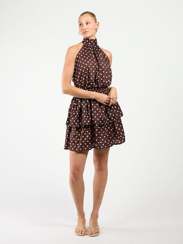 Julie Polkadot Dress | Dark Brown | Tall