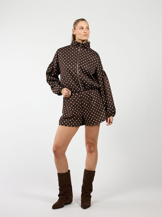 Ava Polkadot jack | Donkerbruin | Tall