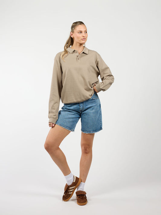 June | Sweater met polokraag | Sage groen | Tall