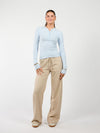 Cilia | Long sleeve top met knopen | Lichtblauw | Tall