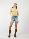 Cilia | Long sleeve top met knopen | Groen | Tall