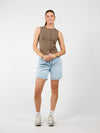 Hazel | Buttoned tank top | Earthy olive | Tall