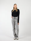 Lizza Mid Waist Jeans | Light grey | Stretch | Tall