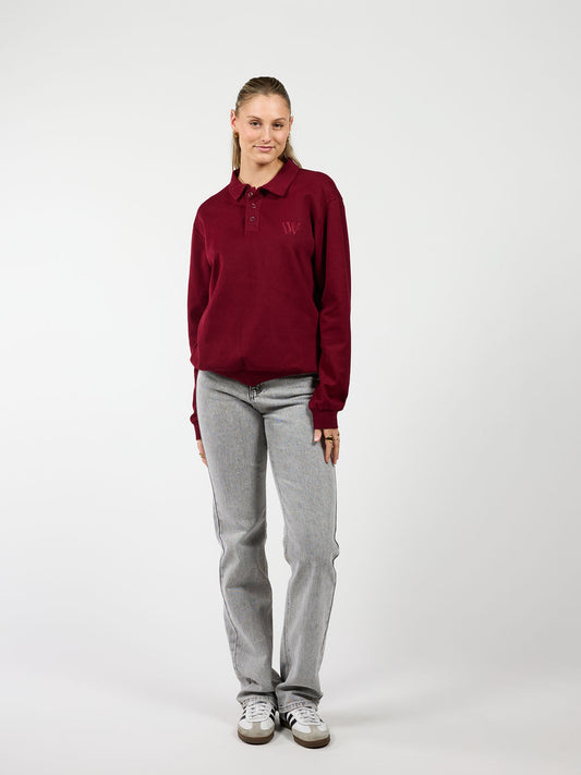 June | Polo collar sweater | Bordeaux | Tall