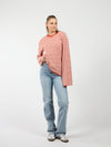 Nine Tee | Flared sleeve | Striped white orange | Tall