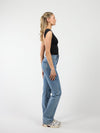 Lucie top open back | Short sleeve | Black | Tall
