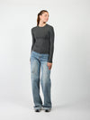 Liza long sleeve top | Donkergrijs | Tall