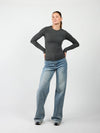 Liza long sleeve top | Donkergrijs | Tall