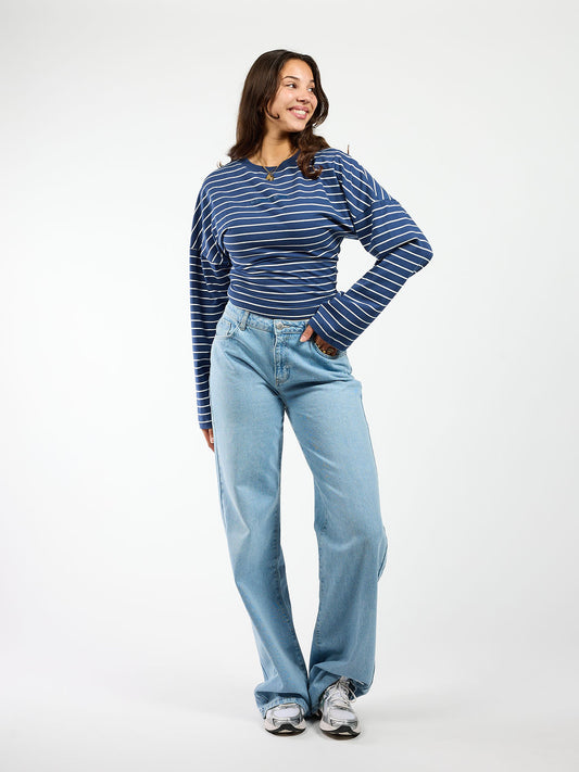 Sanna Tee | Navy gestreept | Tall