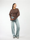 Sanna Tee | Dark brown striped | Tall