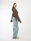 Sanna Tee | Dark brown striped | Tall