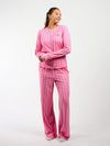 Nora pyjama top | Co-ord set | Pink striped | Tall