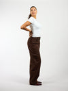 Zoey Barrel Jeans | Mid-waist | Brown | Stretch | Tall