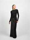 Sammy Satin Skirt | Zwart | Tall