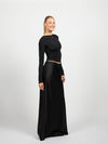 Lucie open-back top | Long sleeve | Black | Tall