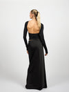 Sammy Satin Skirt | Zwart | Tall