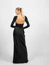 Lucie open-back top | Long sleeve | Black | Tall