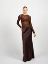 Sammy Satin Skirt | Brown | Tall