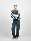 Franky Cropped Knit | Navy gestreept | Tall