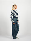 Franky Cropped Knit | Navy gestreept | Tall