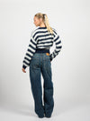 Franky Cropped Knit | Navy gestreept | Tall