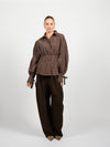 Millie blouse | Bruin geruit | Tall