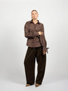 Millie blouse | Bruin geruit | Tall