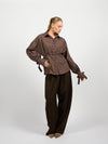 Millie blouse | Bruin geruit | Tall