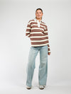 Maya Polo | Gestreept wit bordeaux | Tall