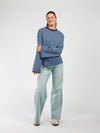 Nine Tee | Flared sleeve | Striped blue | Tall