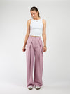 Ella | Wide leg pantalon met plooien | Roze | Tall