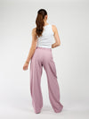 Ella | Wide leg pantalon met plooien | Roze | Tall