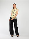 Amber Polkadot top | Geel zwart | Tall