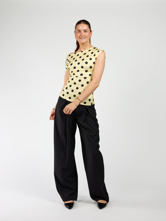 Amber Polkadot top | Geel zwart | Tall