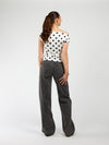 Amber Polkadot top | Wit zwart | Tall