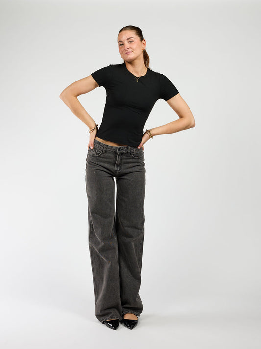 Liza short-sleeve top | Black | Tall