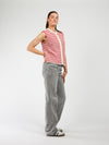 Lola Knitted Button-Up Spencer | White red striped | Tall