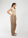 Lucie top open back | Short sleeve | Beige | Tall