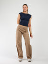 Lucie top open back | Short sleeve | Navy | Tall
