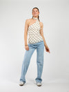 Poppy Polkadot top | Cream bruin | Tall