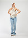 Poppy Polkadot top | Cream bruin | Tall