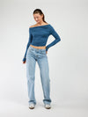 Lieke off shoulder top | Tall | Blue