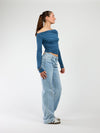 Lieke off shoulder top | Tall | Blue