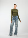 Lieke off-shoulder top | Tall | Olive